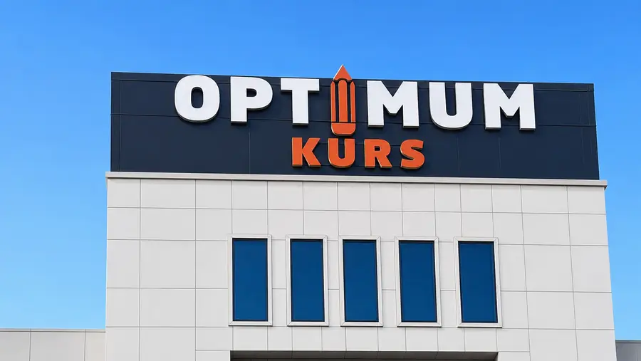 Optimum Kurs ve Koleji Bursa bina cephesi, çatı tabelası ve kurumsal giriş takı uygulaması